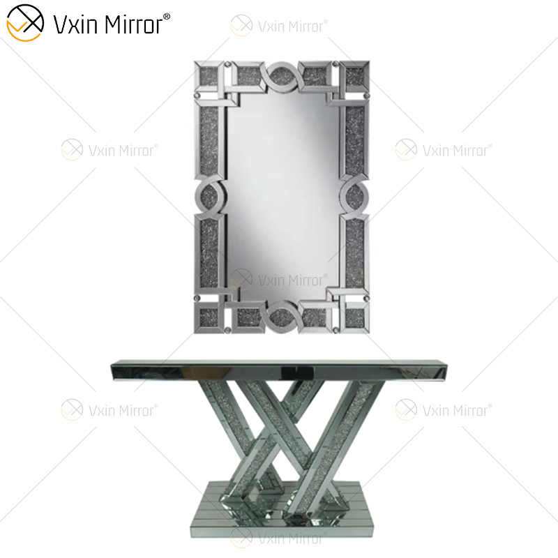 Espelho Vxin Venda imperdível Prata Cristal W Design Mesa Console com Espelho Corredor em Móveis de Sala de Estar