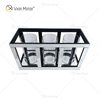 Suporte de vela de vidro espelho prata transparente Meetart com tubo de luz de 3 velas elegante ideal para decoração de casa WXCH-65