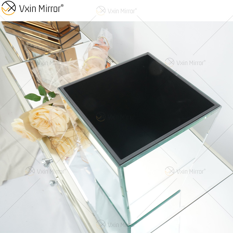 Vxin Espelho WXMV-034 Vaso Espelho Cristal Prata Vidro Decorativo Flor Elegante para Decoração de Casa Não Pode Reter Água