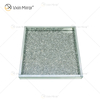 Venda imperdível WXMT-019 Modern HomeDecor Prata Diamante Triturado Vidro Quadrado Bandejas Espelho