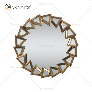 Duas Cores WXM-1145 Decoração de Parede Vidro Marrom Prata Espelho Pendurado na Parede