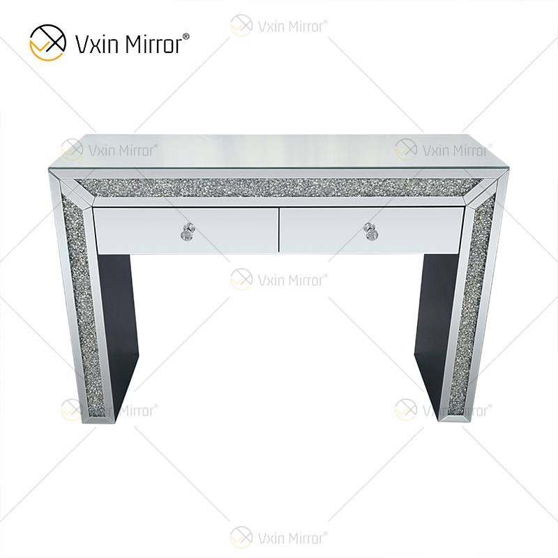 Baú de canto espelhado com 2 gavetas para decoração de casa WXF-720