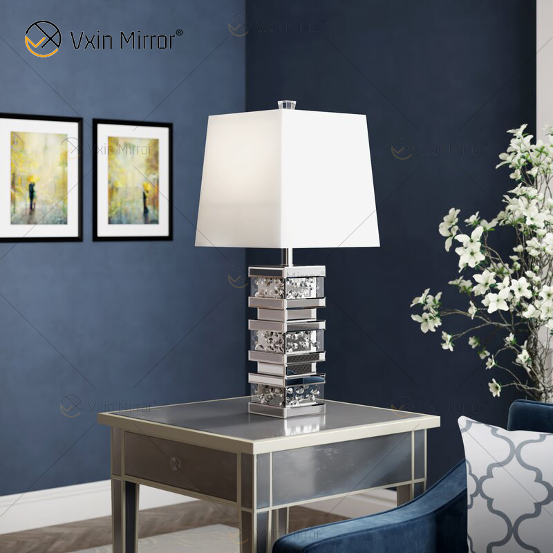 Fornecimento de fábrica WXTL-097 moderno cristal prata cristal LED luminária de mesa para luz quente