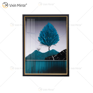 Estilo antigo Vxin WXPA-003 Simplicidade Árvores Pintura Espelho emoldurado Arte de Parede Pena Pendurado Quadro para Sala de Estar à Venda