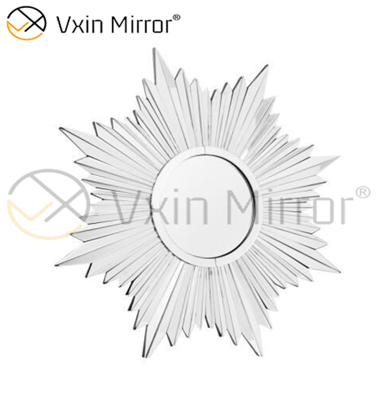 Decoração de parede 3D extravagante WXM-1652 prata elegante espelho pendurado na parede
