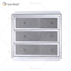 Mesa de cabeceira de boa qualidade prata WXF-1001 diamante esmagado decoração moderna mesa de cabeceira com 3 gavetas