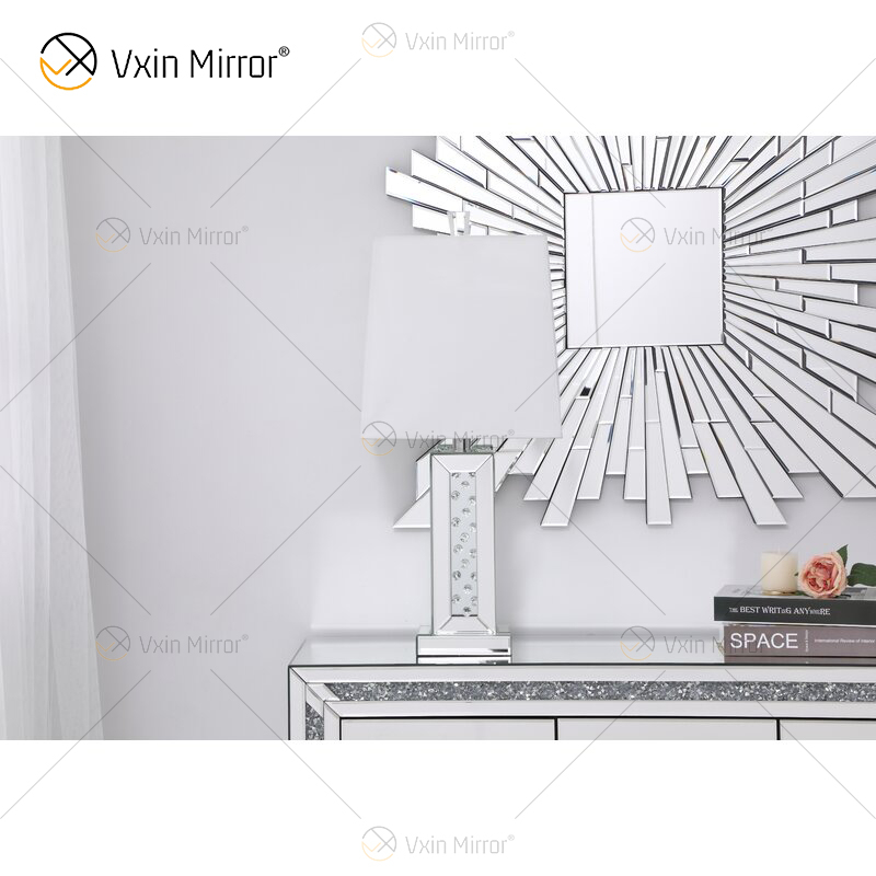 Lâmpada de espelho de mesa Vxin WXTL-142 cristal prata elegante LED 3 cores luz LED para quarto