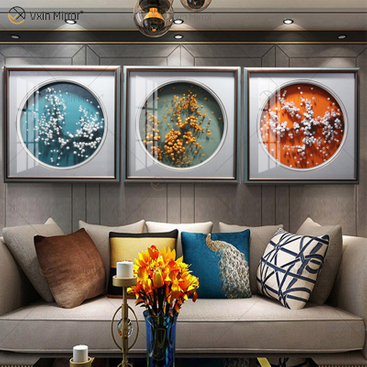 Vxin WXPA-010 Grânulos Criativos Botões Pintados para Decoração de Casa Arte de Parede Metal Pendurado Quadro para Sala de Estar à Venda