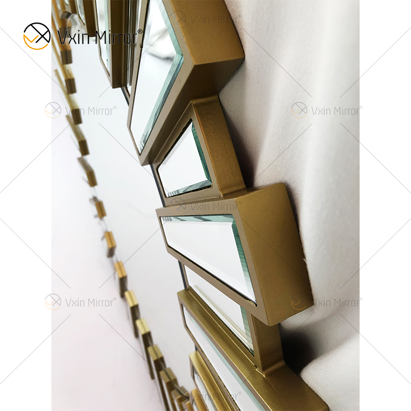 Moldura de vidro espelho redondo veneziano de parede WXM-2484 Decoração de casa adesivo de parede interior para banheiro