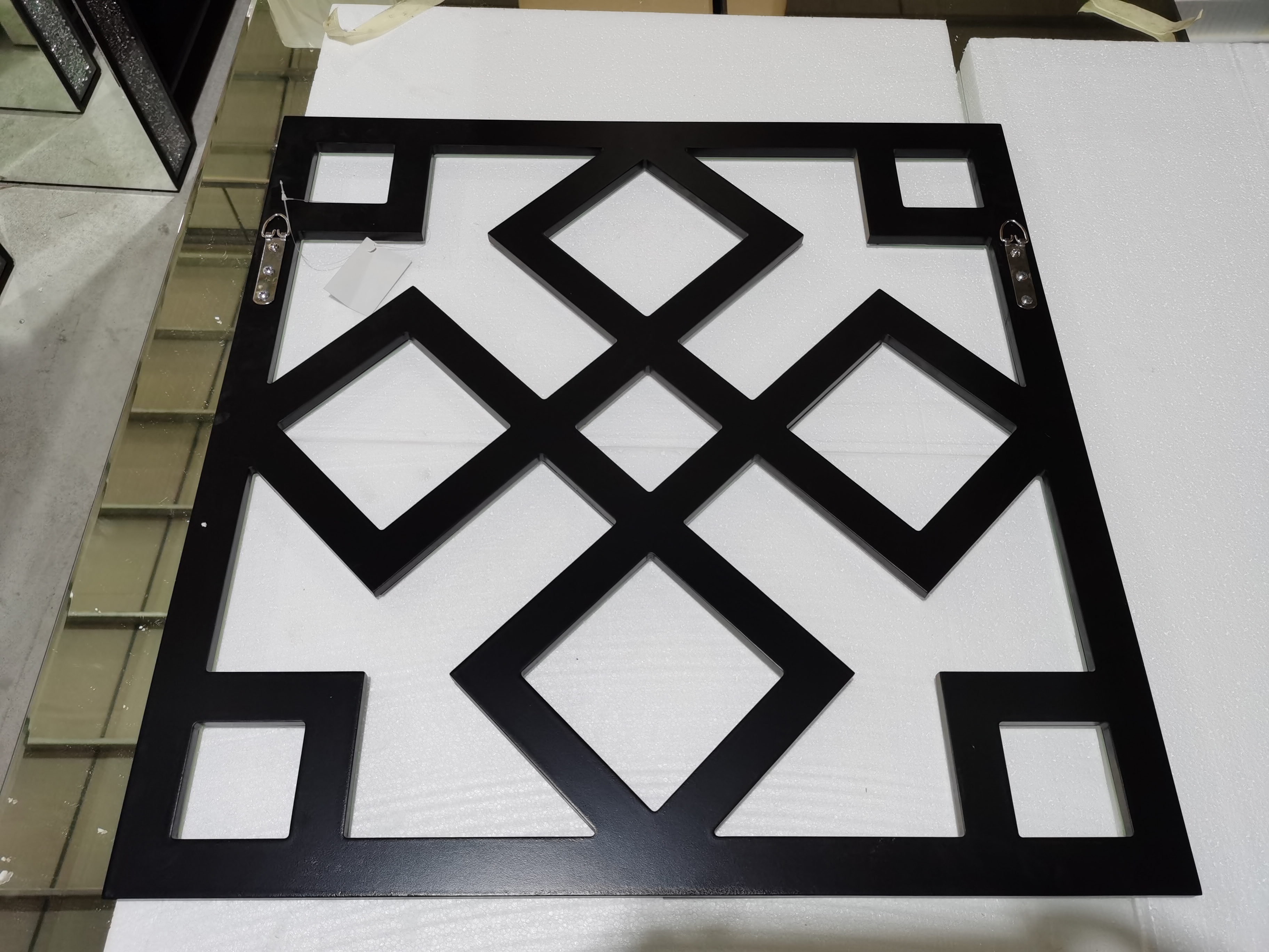 Espelho decorativo de parede espelhado quadrado com borda chanfrada espelhos modernos e elegantes montados na parede WXM-1580