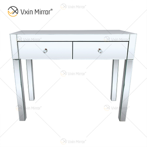 Baú de canto espelhado de prata quente Art Deco WXF-836 com 2 gavetas