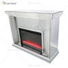 Venda imperdível WXWF-1097 Sparkle Electric LED Cristal Esmagado com Inserção de Cristal Espelho Lareira