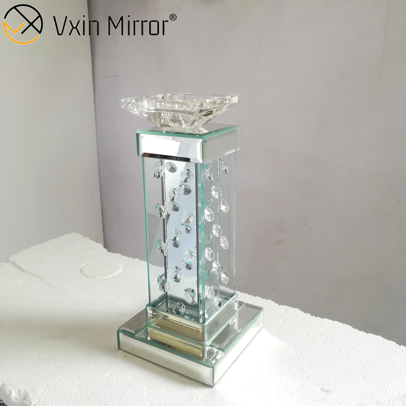 Suporte de vela espelhado de cristal Vxin WXCH-05