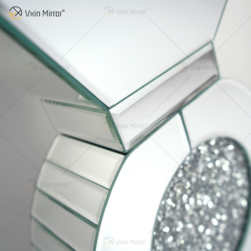 WXMV-066 Home Hotel Decoração Interior Prata Esmagado Diamante Espelhado Vaso de Espelho de Mesa