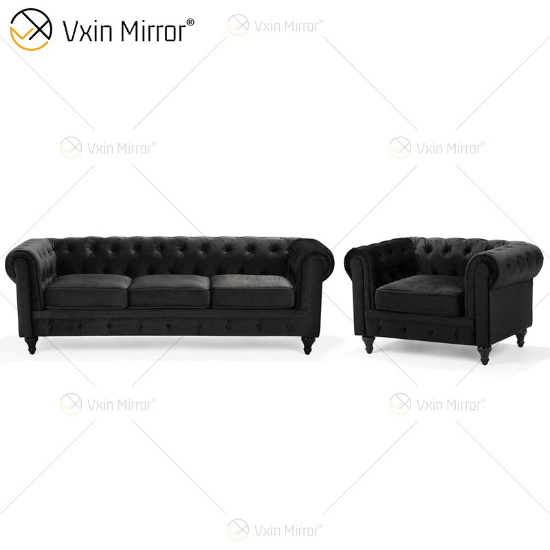 Conjunto de mesa lateral de café espelhado moderno WXF-169 para sala de estar com sofá