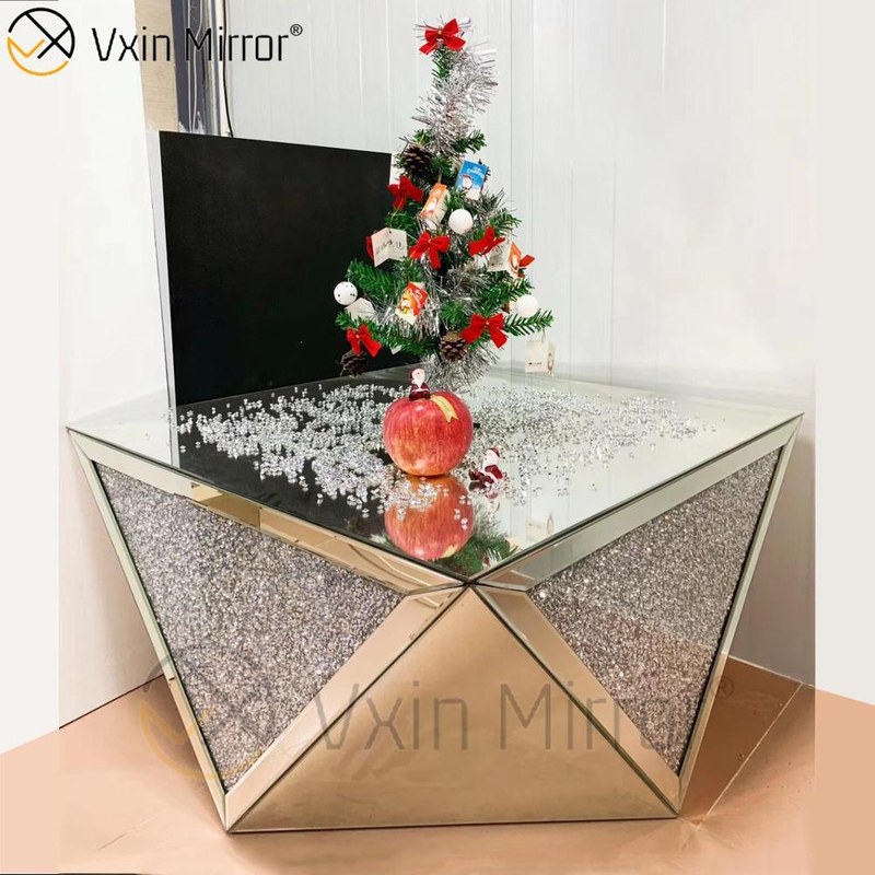 Fornecimento de fábrica WXWF-711 mesa lateral de diamante triturado mesa de centro moderna