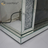 Venda imperdível WXWF-1108 Prata Esmagado Diamante Cristal Espelho Lareira Decoração de Casa com Inserções de Fogo Elétrico Lareira Espelho