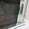 Venda imperdível WXWF-1108 Prata Esmagado Diamante Cristal Espelho Lareira Decoração de Casa com Inserções de Fogo Elétrico Lareira Espelho