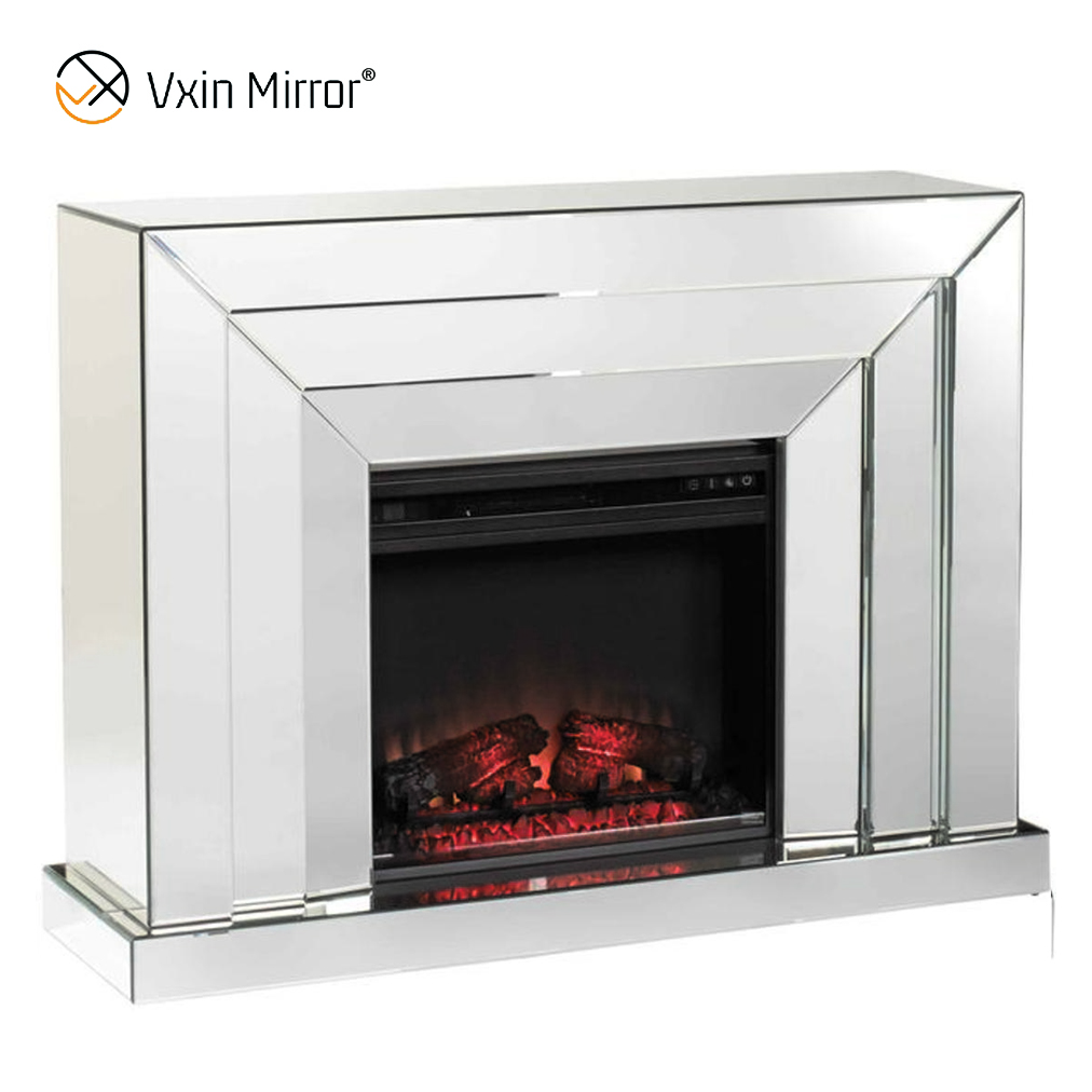 Lareira Espelho Lareira Elétrica com Revestimento Moderno Qualidade Log Combustível Efeito Interno WXWF-1100