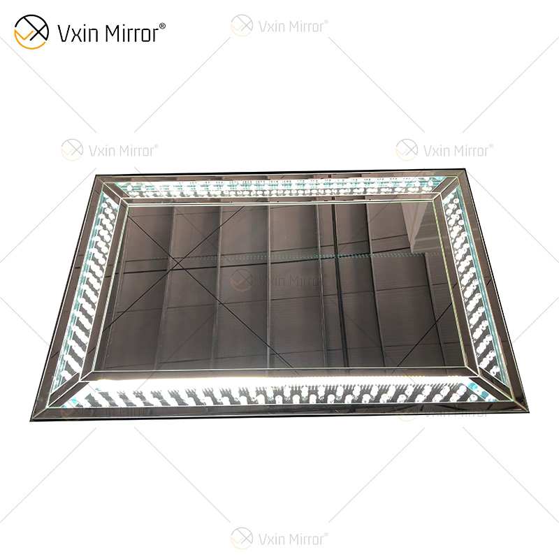 WXM-1176&WXF-2139 Conjunto de móveis de LED miçangas octogonais moda simples espelho de maquiagem espelho armário 6 gavetas