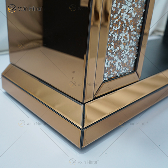 Multicolorido WXWF-020 Luxo Prata Triturado Diamante Cristal Branco Espelho Sala De Estar Lareira Interior