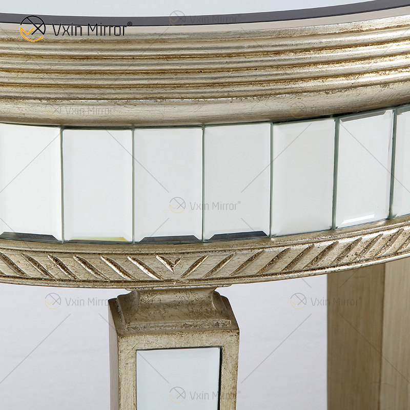 Mesa Lateral Luxo WXWF-162 Decoração de Casa Cristal Prata Anti Ouro Móveis Mesa Lateral Espelhada