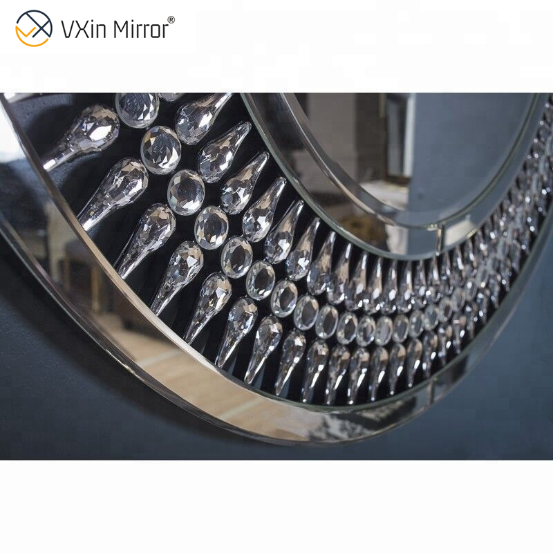 Fornecimento de fábrica Vxin luxo cristal cristal marrom mesa console com espelho