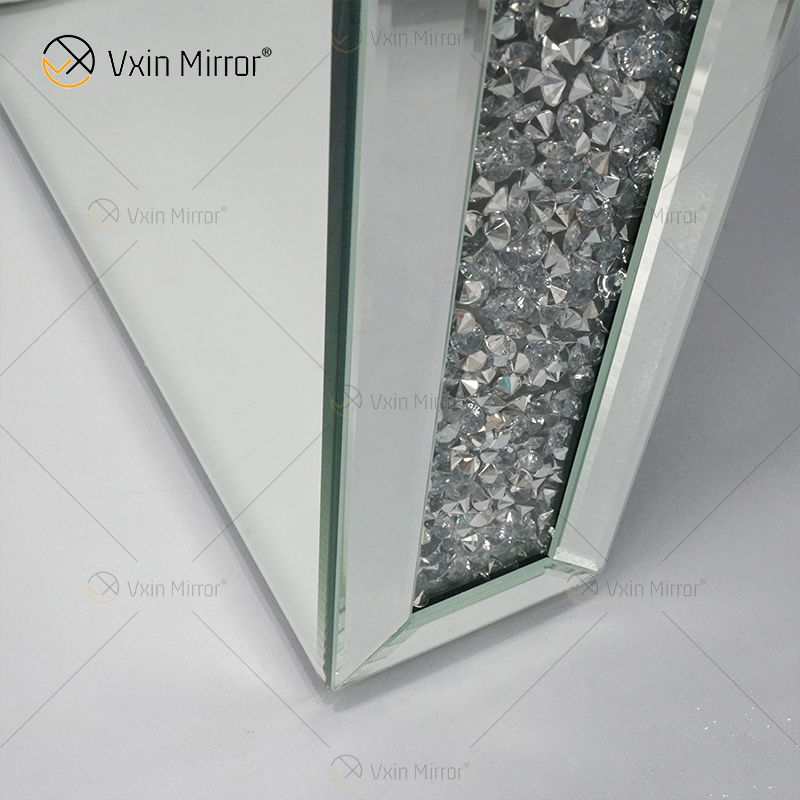 Art Decor WXF-061 Baú de canto espelhado com diamante esmagado com 2 gavetas
