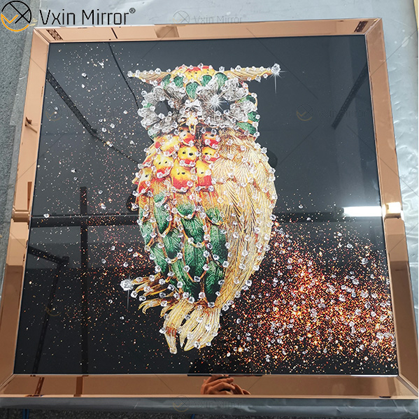 Omal Art Vxin WXMA-55 Decoração de Casa Moldura MDF Espelhada Arte de Parede Cristal Pintura de Porcelana Espelho Arte de Parede