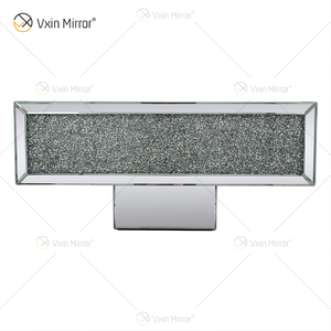 Mesa personalizada WXF-141 Diamante Triturado Prata Espelho Caseiro Mesa de centro