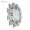 Atacado WXMC-082 Relógio Espelhado Esmagado Diamante Prata Decoração de Parede Elegante Luxo Relógio Espelho Redondo