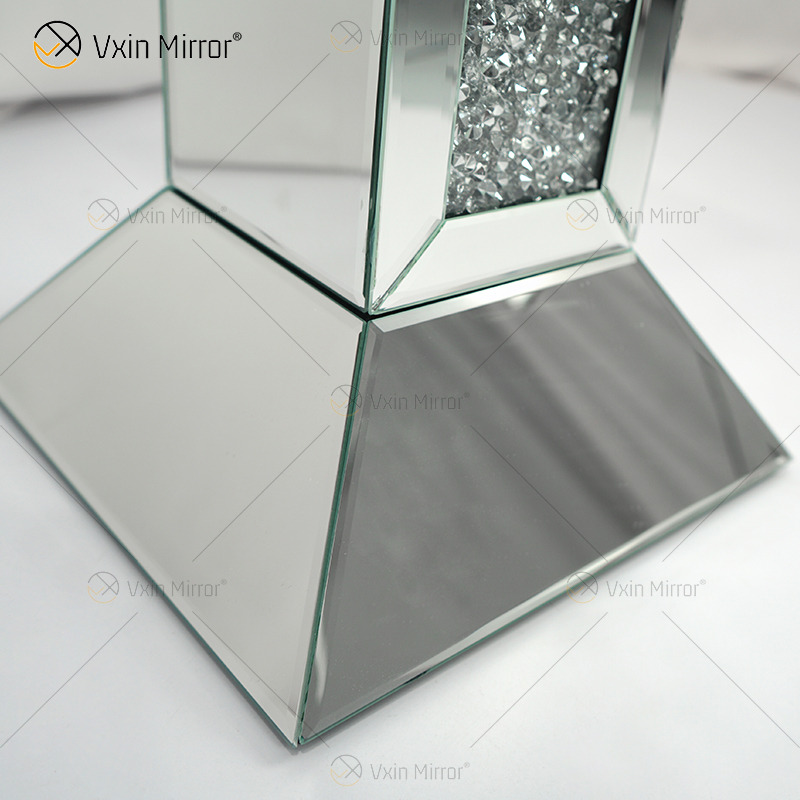 Novo Design Vxin WXF-722 Decoração de Casa Mesa Lateral Diamante Triturado Espelho Prata Móveis Mesa Lateral