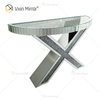 Fornecimento de fábrica Vxin decoração de casa moderna luxo Crush diamante mesa de console espelhada com espelho