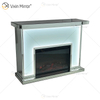 Novo design WXMF-096 LED prata fosco vidro sala de estar lareira espelho com inserção interna