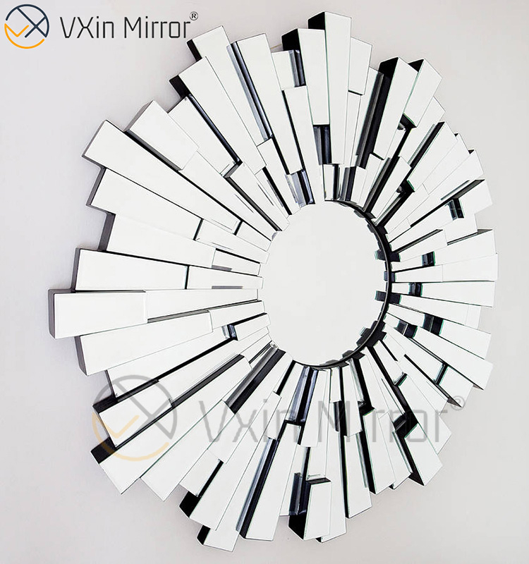 Vxin Decoração de Parede WXM-1004 Prata 3D Vidro Pendurado Espelho de Parede