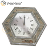Pacote anti-queda Vxin WXMC-008 Relógio de parede espelhado de cristal prateado moderno