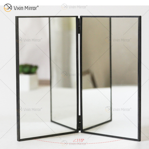 Nova decoração de parede exclusiva com moldura de metal espelhos de parede dupla face luxo simples e elegante espelho de parede