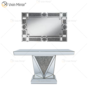 Vxin Espelho RTS Prata Luxo Cristal Mesa Console com Espelho Corredor com Gaveta em Mobiliário de Sala de Estar em Estoque