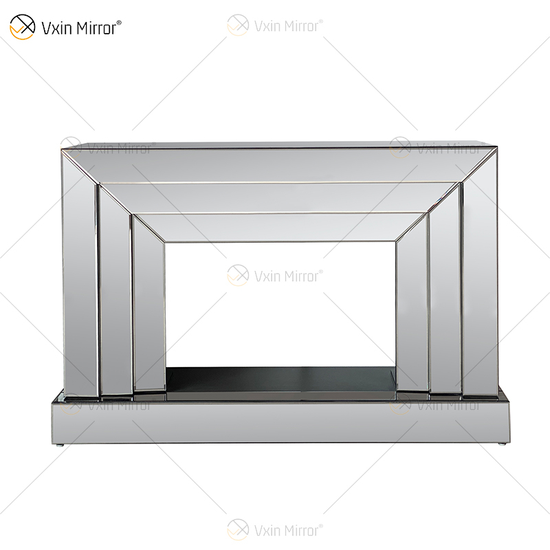 Lareira de espelho de vidro simples WXWF-1100 de venda imperdível com inserção de madeira de simulação interna para sala de estar