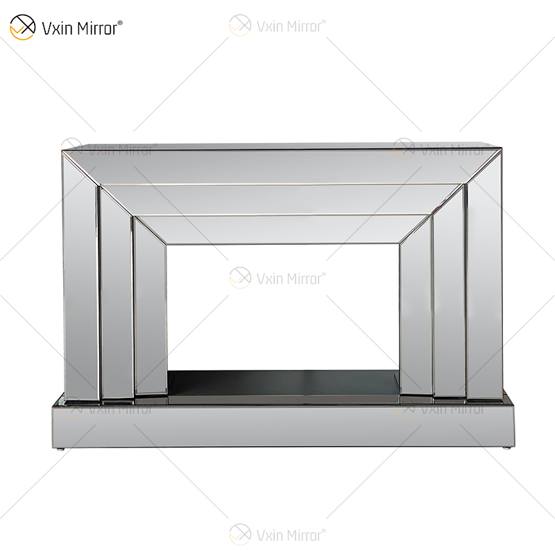 Lareira de espelho de vidro simples WXWF-1100 de venda imperdível com inserção de madeira de simulação interna para sala de estar