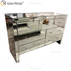 Armário Estilo Clássico WXF-817 Prata Moderno Muti Gavetas Armário Espelhado Personalizar Tamanho