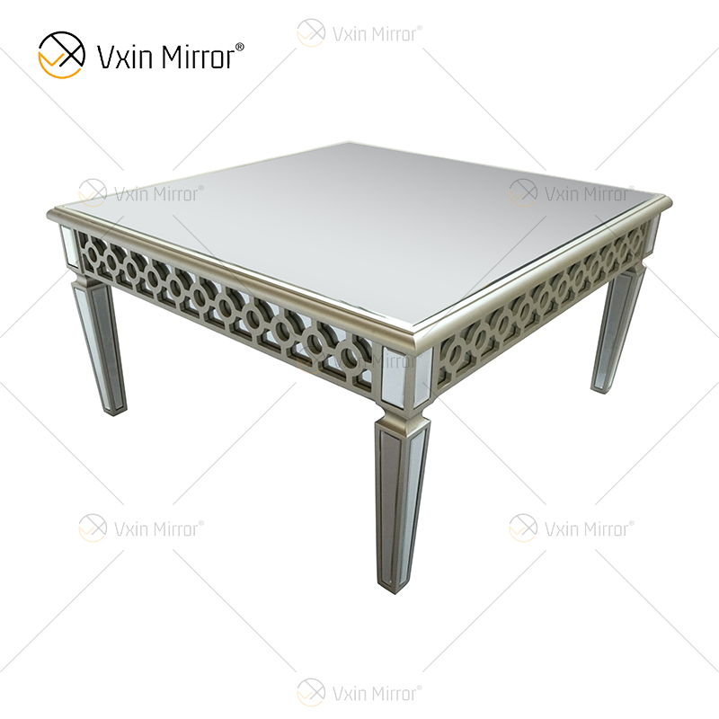 Mesa de centro personalizada elegante WXF-639 prata champanhe mesa de centro caseira