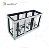 Suporte de vela de vidro espelho prata transparente Meetart com tubo de luz de 3 velas elegante ideal para decoração de casa WXCH-65