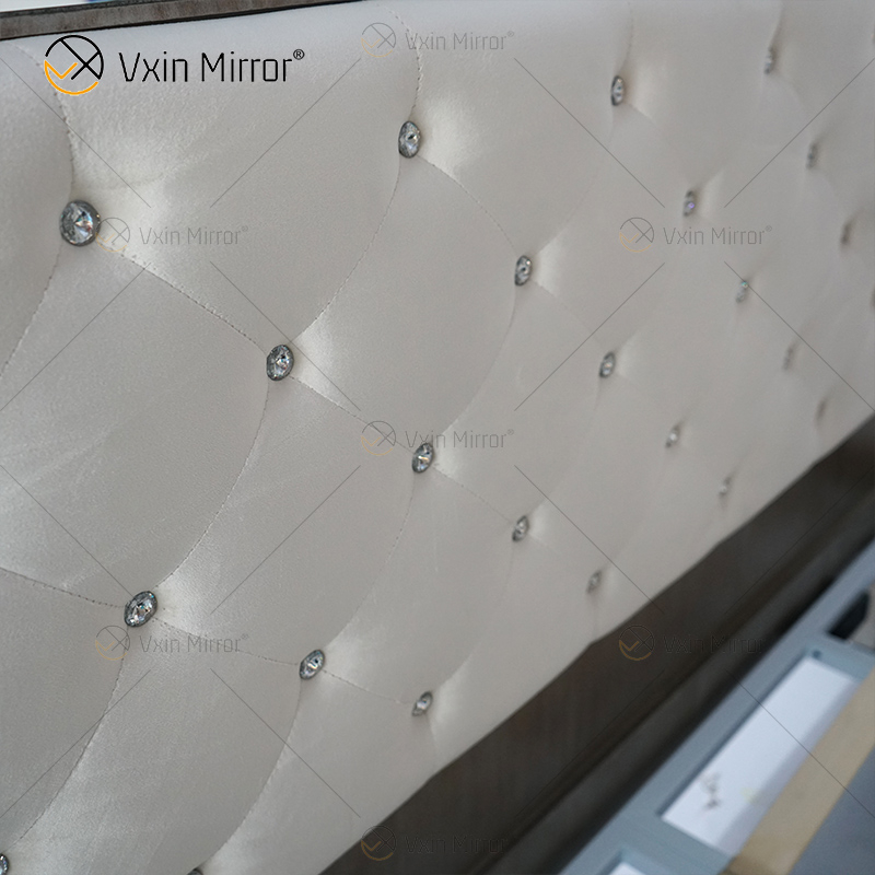 Vxin Espelho Móveis Antigos WXWF-1084 Grace Ouro Prata Luxo Espelhado Cama King
