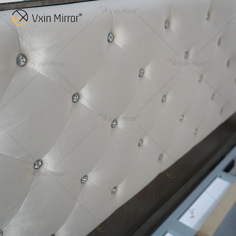 Vxin Espelho Móveis Antigos WXWF-1084 Grace Ouro Prata Luxo Espelhado Cama King