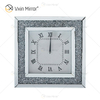 Relógio espelhado WXMC-011 Relógio decorativo de prata com diamante esmagado