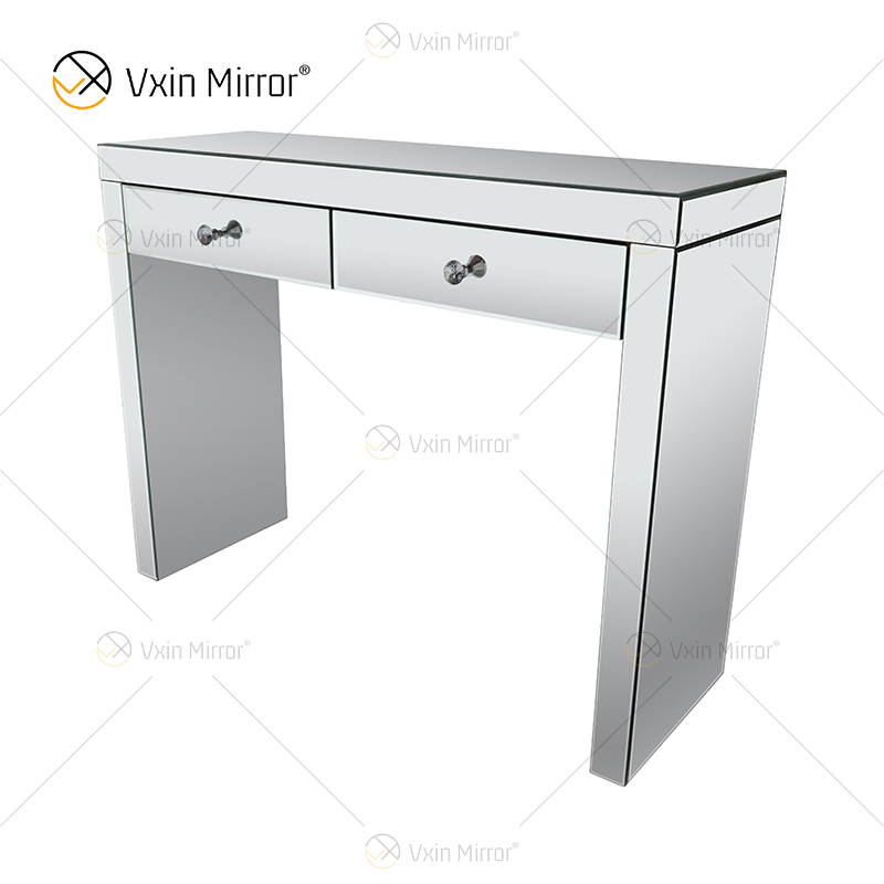 Baú de canto espelhado Art Déco WXF-022 com 2 gavetas