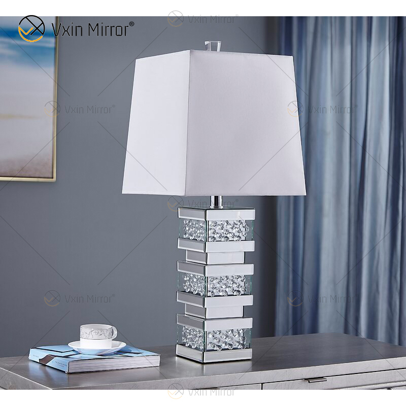 Fornecimento de fábrica WXTL-097 moderno cristal prata cristal LED luminária de mesa para luz quente