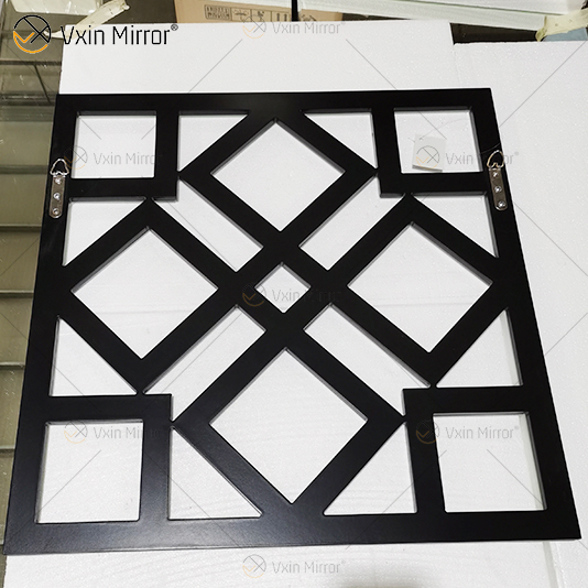 Espelho decorativo de parede espelhado quadrado com borda chanfrada espelhos modernos e elegantes montados na parede WXM-1581