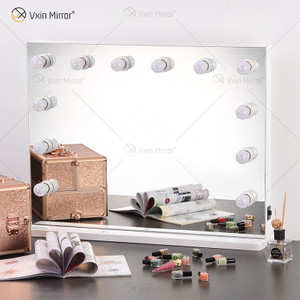 Estilos de curativos venezianos VXin WXDL-107 Sparkle Silver Hollywood Mirror Switch Control com lâmpadas de 3 cores